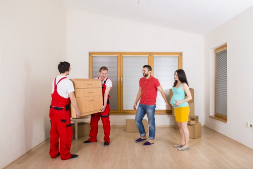 Local moving team navigating narrow streets and access in Italy