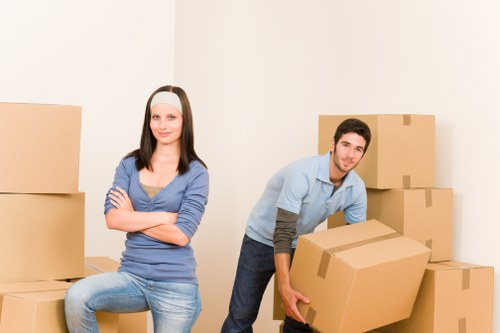 Packed boxes and furniture ready for a local move