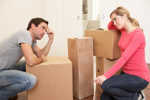 Loading furniture and boxes into a removals van in Italy